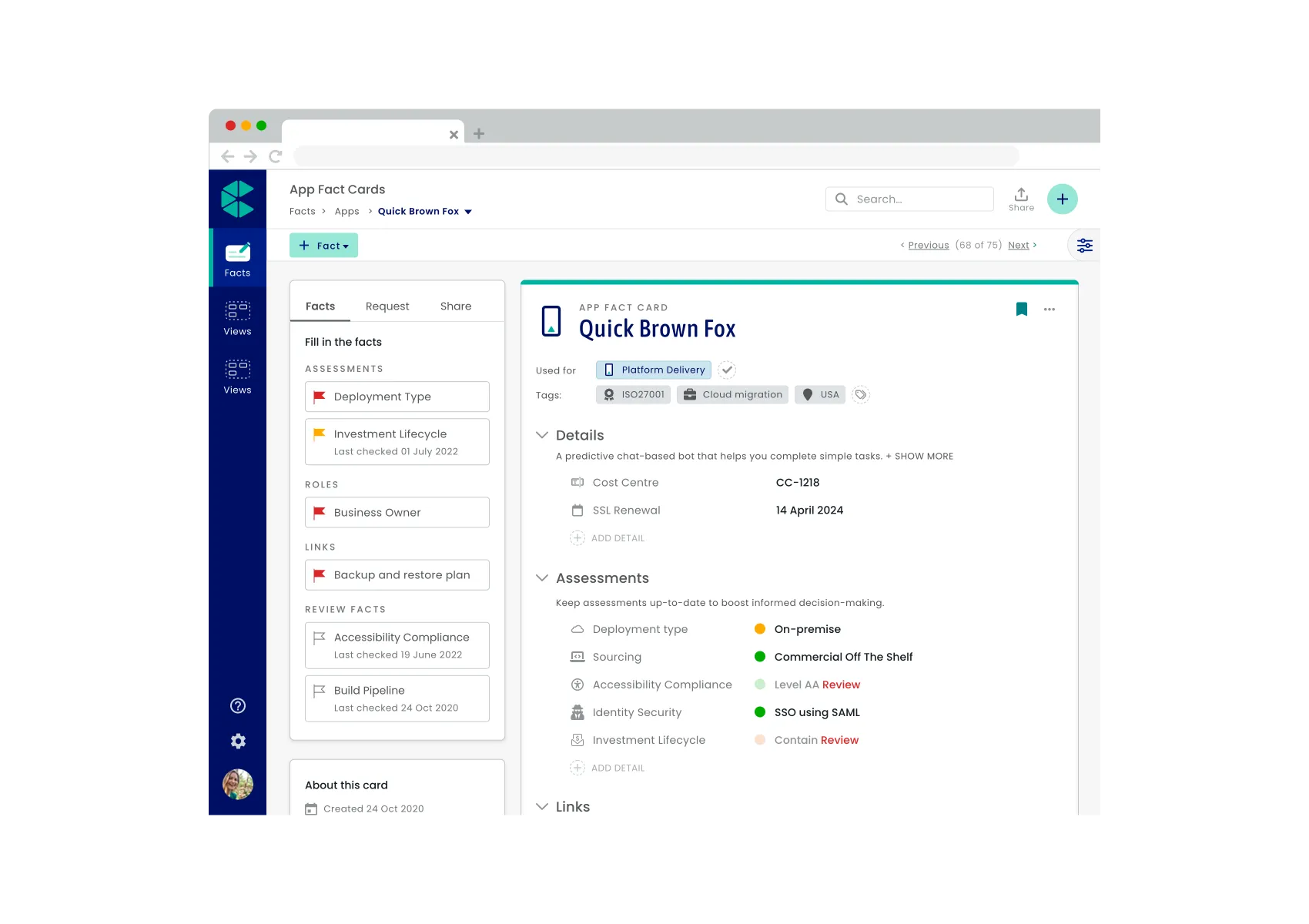Colloquial Application Fact Card
