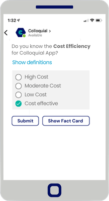 An assessment in Microsoft Teams on a mobile device